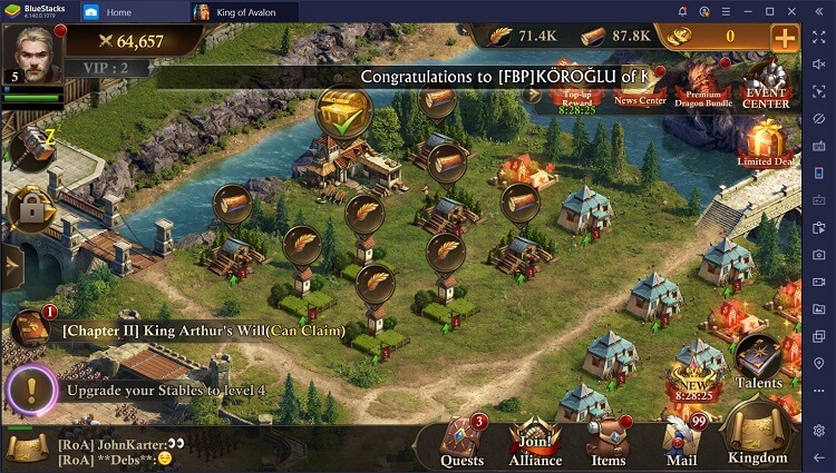 BlueStacks Macros Rey de Avalon